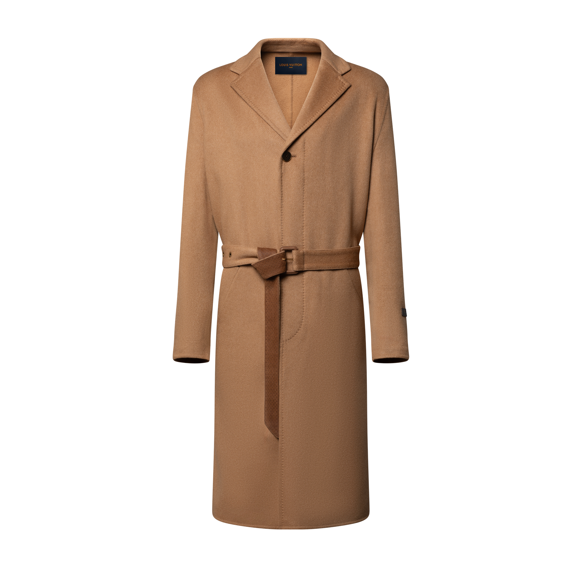 Double Face Cashmere Vicuna Coat With Monogram Leather Details